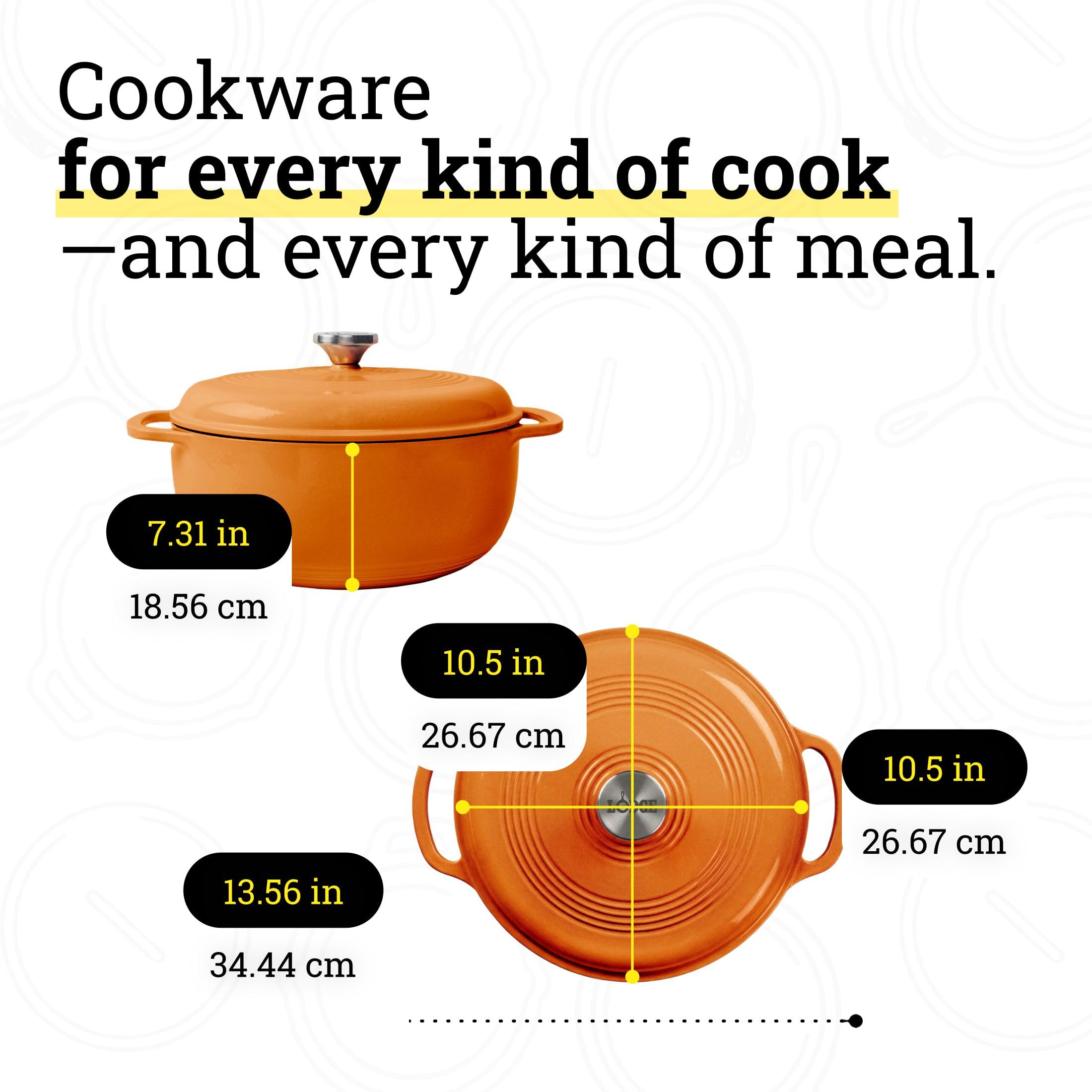 Lodge Essential Enamel Cast Iron Dutch Oven 6 Quarts - Perfect for Bread Baking Braising Marinating & Slow Cooking Features Moisture-Sealing Lid & Dual Handles Kitchen Essentials Apricot product thumbnail 6