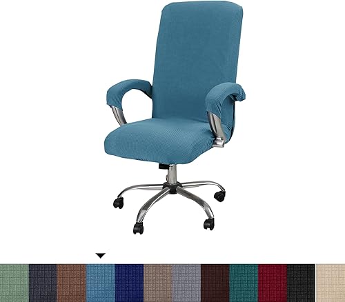 Miniatura 4 de HAOYONG Fundas para silla de oficina, fundas para silla de computadora de jefe, fundas universales para silla giratoria, extraíble y lavable,