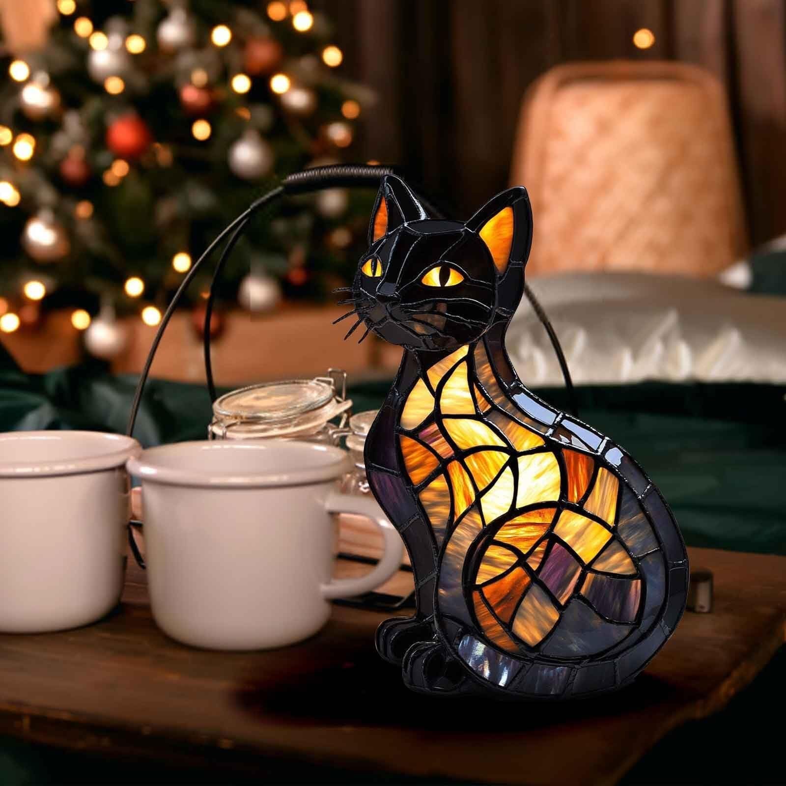 Amazon.co.jp: 猫ランプステンドグラス、犬ランプ、動物シリーズアート