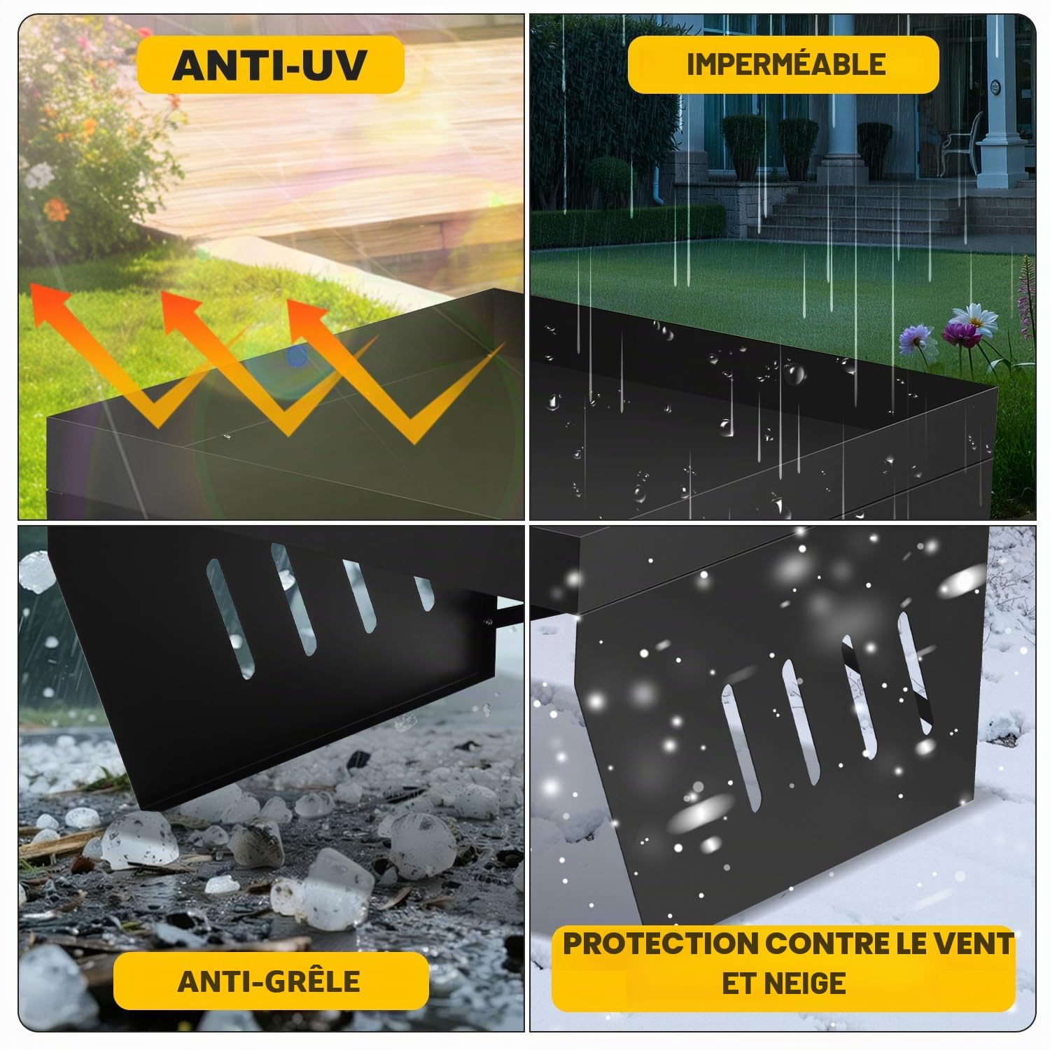 garage pour robot tondeuse, Garage pour robot tondeuse avec jardinière, Garage pour robot tondeuse résistant au vent et aux intempéries, Protégez le robot tondeuse des rayons UV, Abri en acier