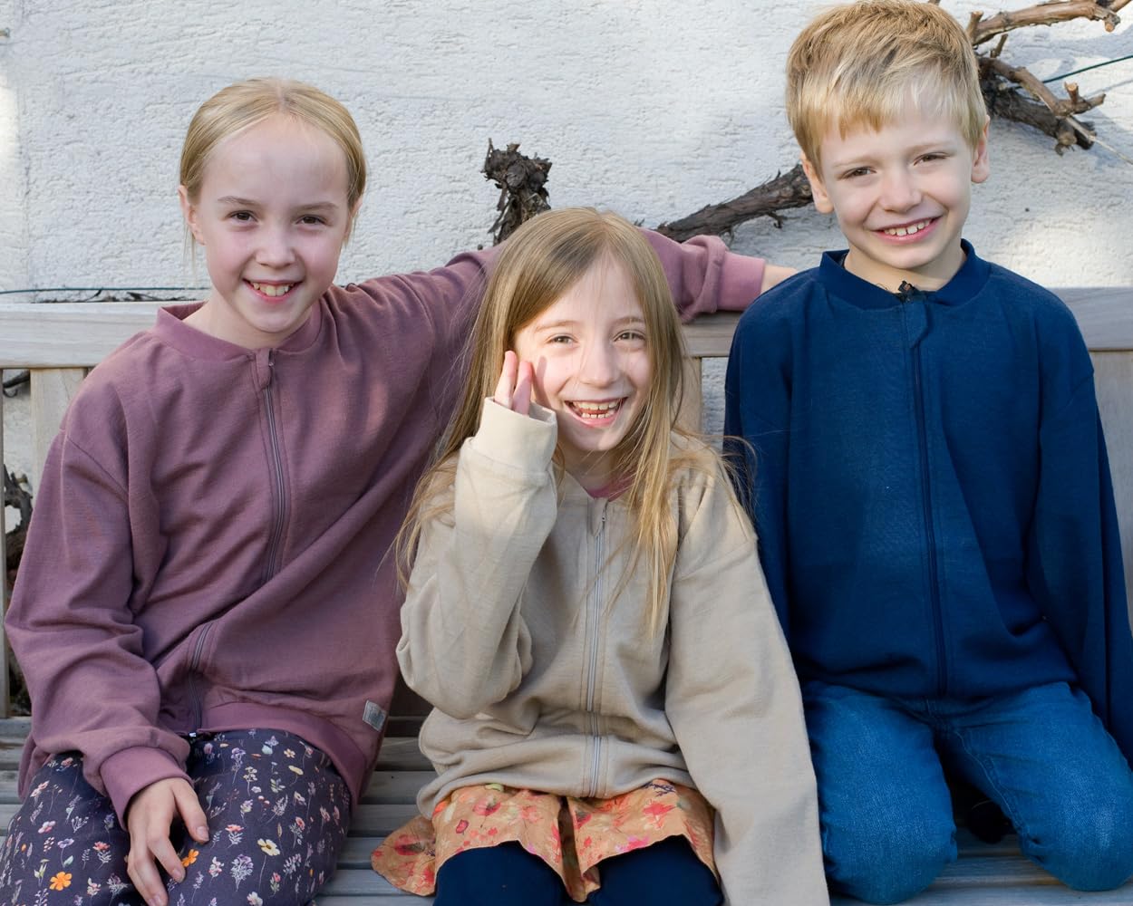 Lilano, Chaqueta de punto para niños, 70% lana (kbT), 30% seda, 210 gr/m²