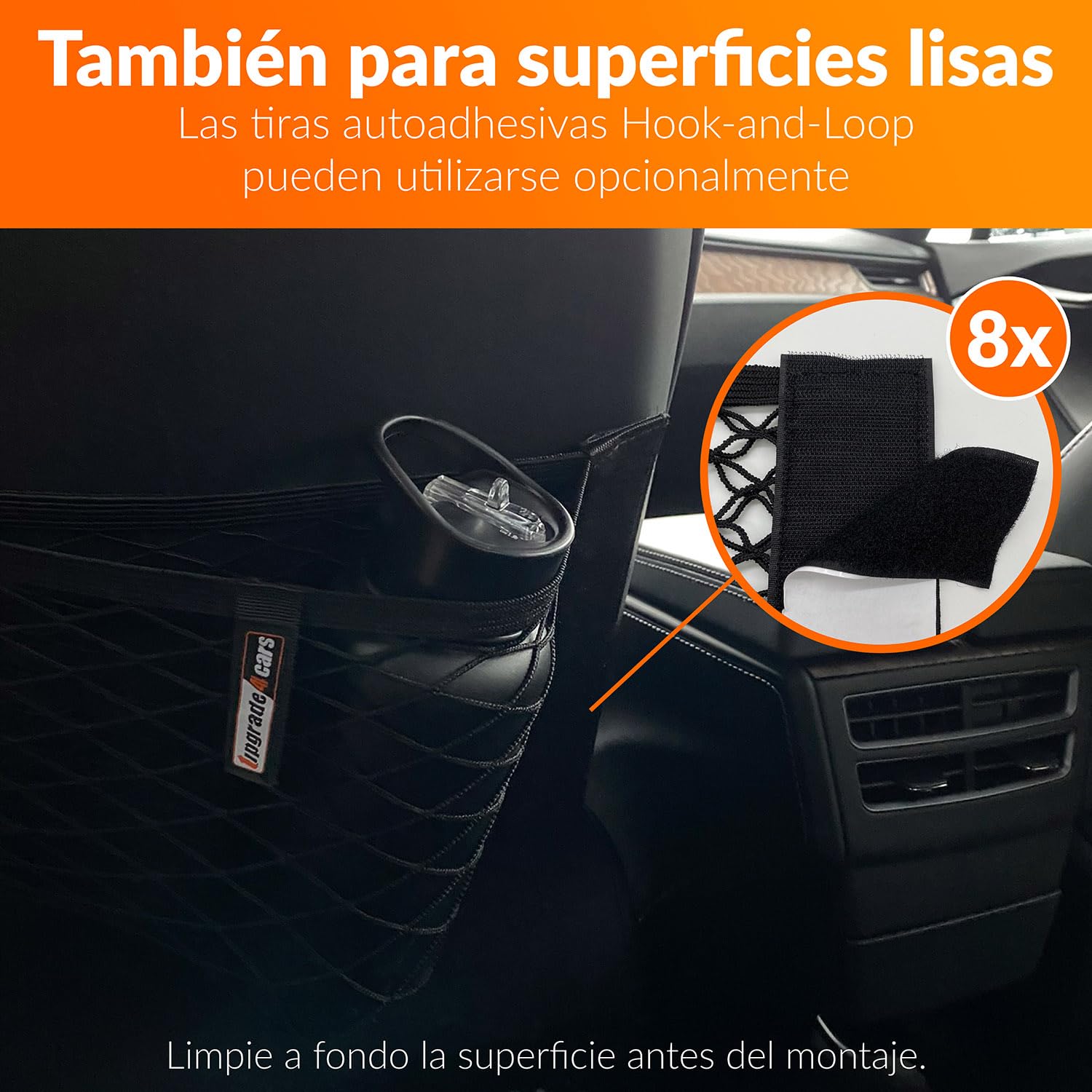 Upgrade4cars Red de Maletero para Coche | 4 Redes Portaobjetos 40 x 25 cm Pequeño y Útil | Bolsa Malla Baul Elastica | Accesorios Coches Interior