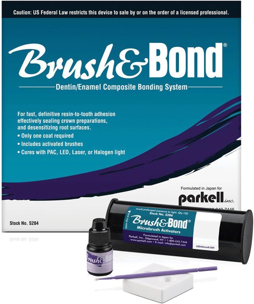 S284 Brush and Bond Kit Includes 3 mL Dentin/Enamel Bonding Liquid, Mixing Well and 100 Standard Activator Brushes