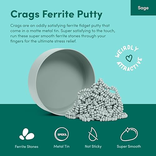 Miniatura 42 de Speks Crags- Masilla de ferrita, + de 500 piedras de ferrita en una lata, juguete de escritorio antiestrés p/la ansiedad, p/adultos y adolescentes