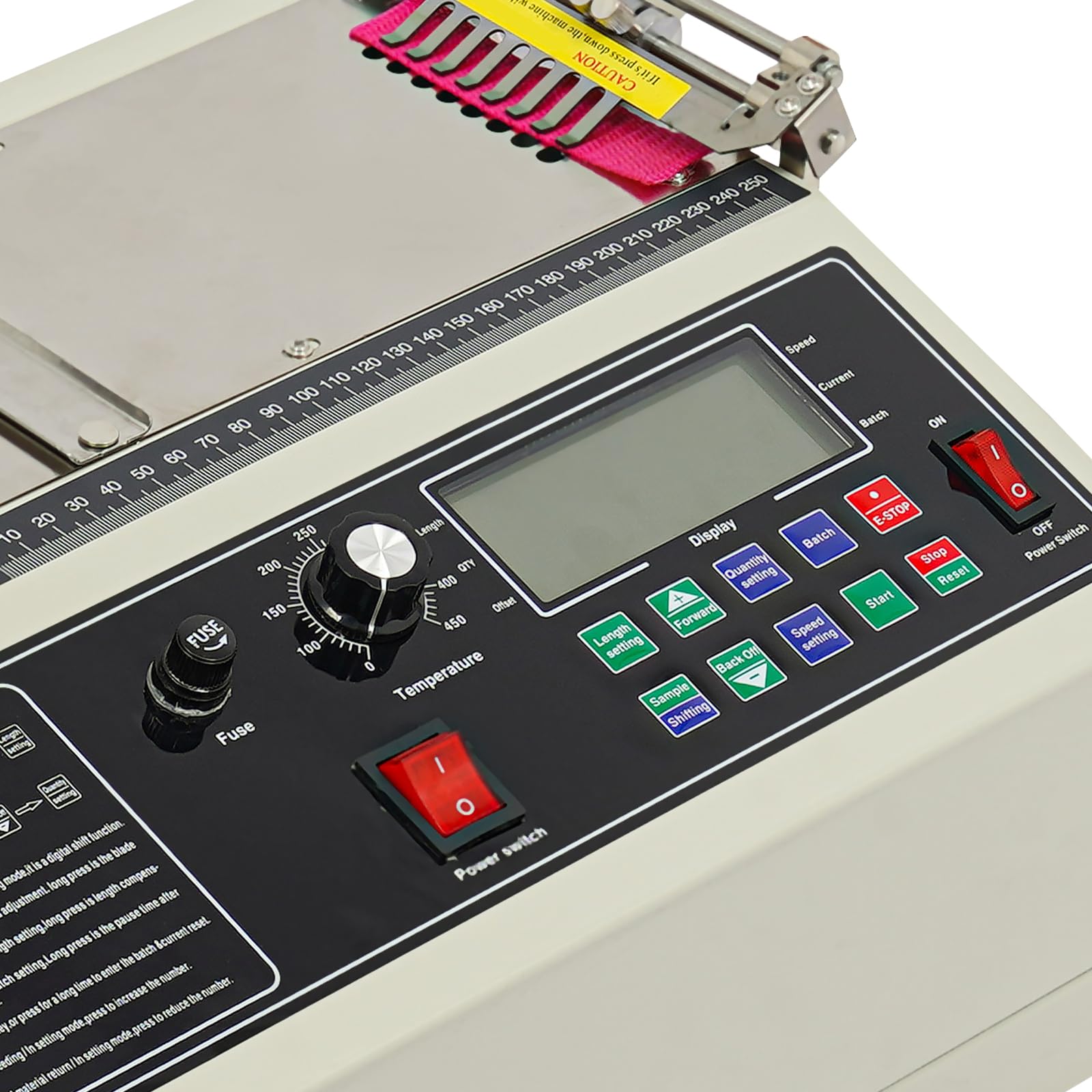 Macchina da Taglio Automatica a Nastro 400W, Taglierina Automatica Macchina Caldo e Freddo, Automatic Distributore Nastro, Larghezza di Taglio 1-98 mm, 0-450℃