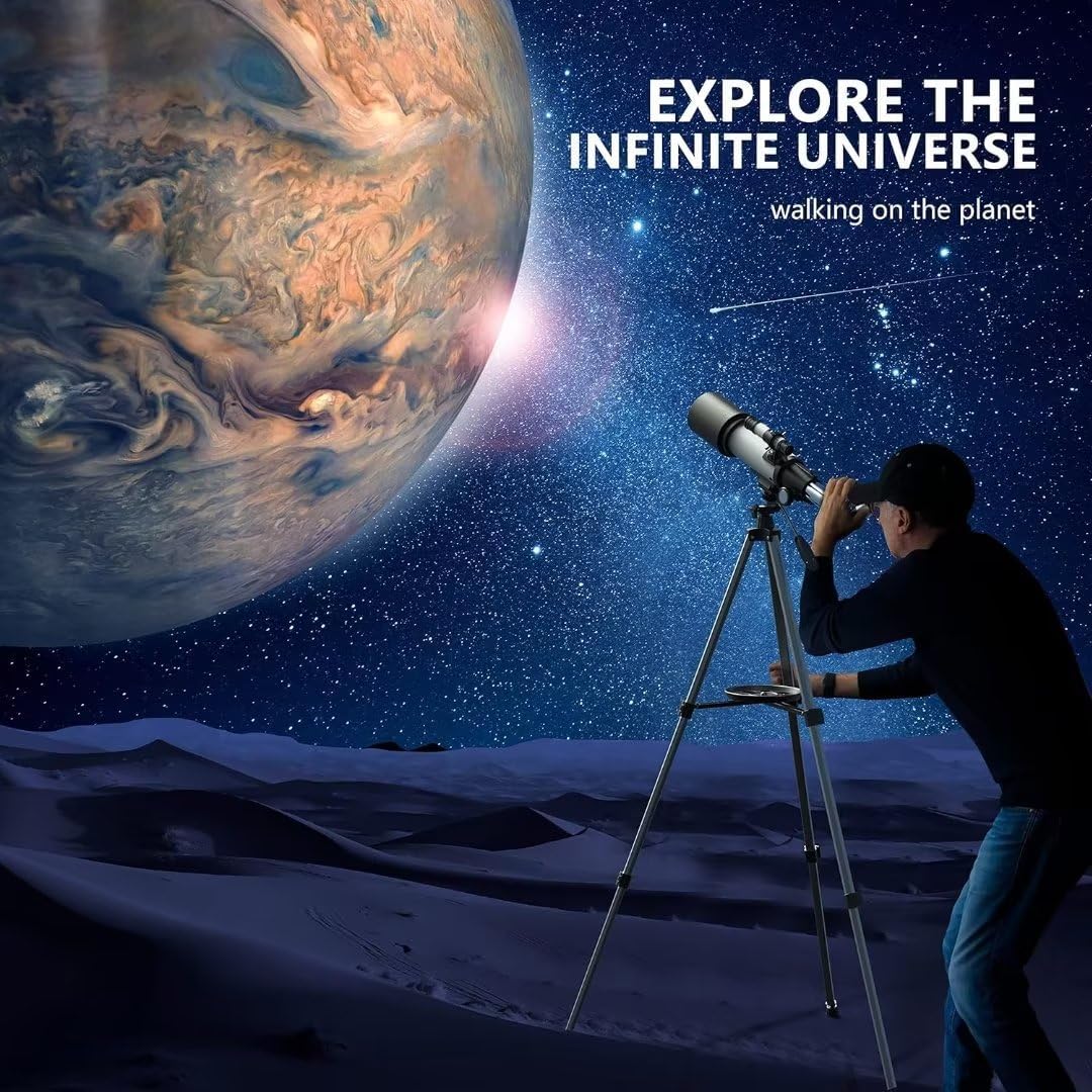 Astronomical Telescope, 70mm Aperture 400mm AZ Mount Refracting Telescope Beginners with AZ Mount Tripod Phone Adapter & Carrying Bag