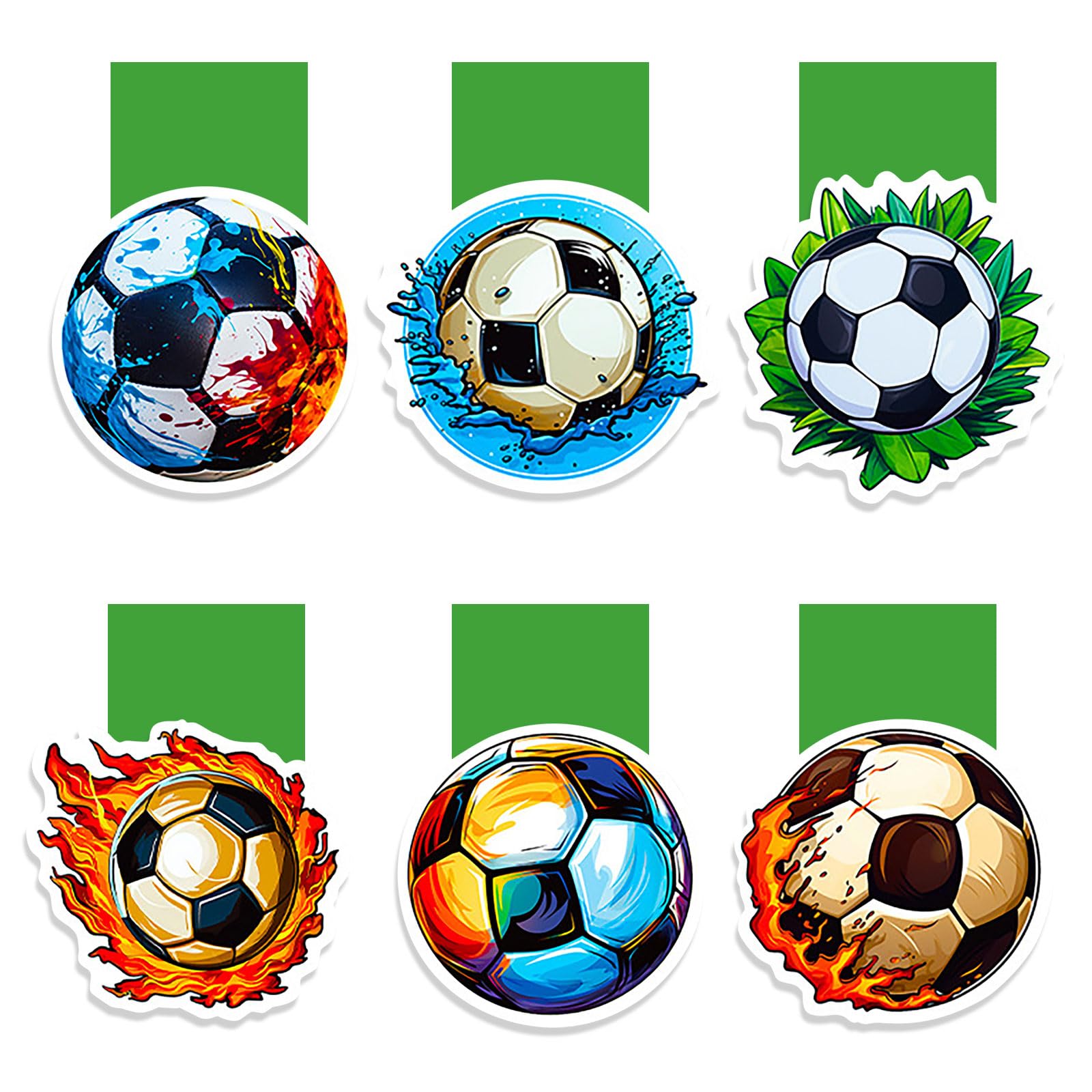 Mezrkuwr 6 marcapáginas magnéticos de fútbol, marcapáginas magnéticos para niños, marcapáginas magnéticos, regalo para niños y niñas, regalo para aficionados al fútbol