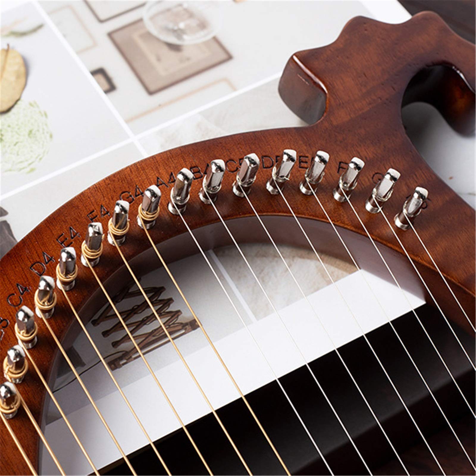 ナチュラルウッド ハープ Amazon.co.jp: 竪琴ハープ Lyre Harp 16文字列の楽器Lyre Piano Metal
