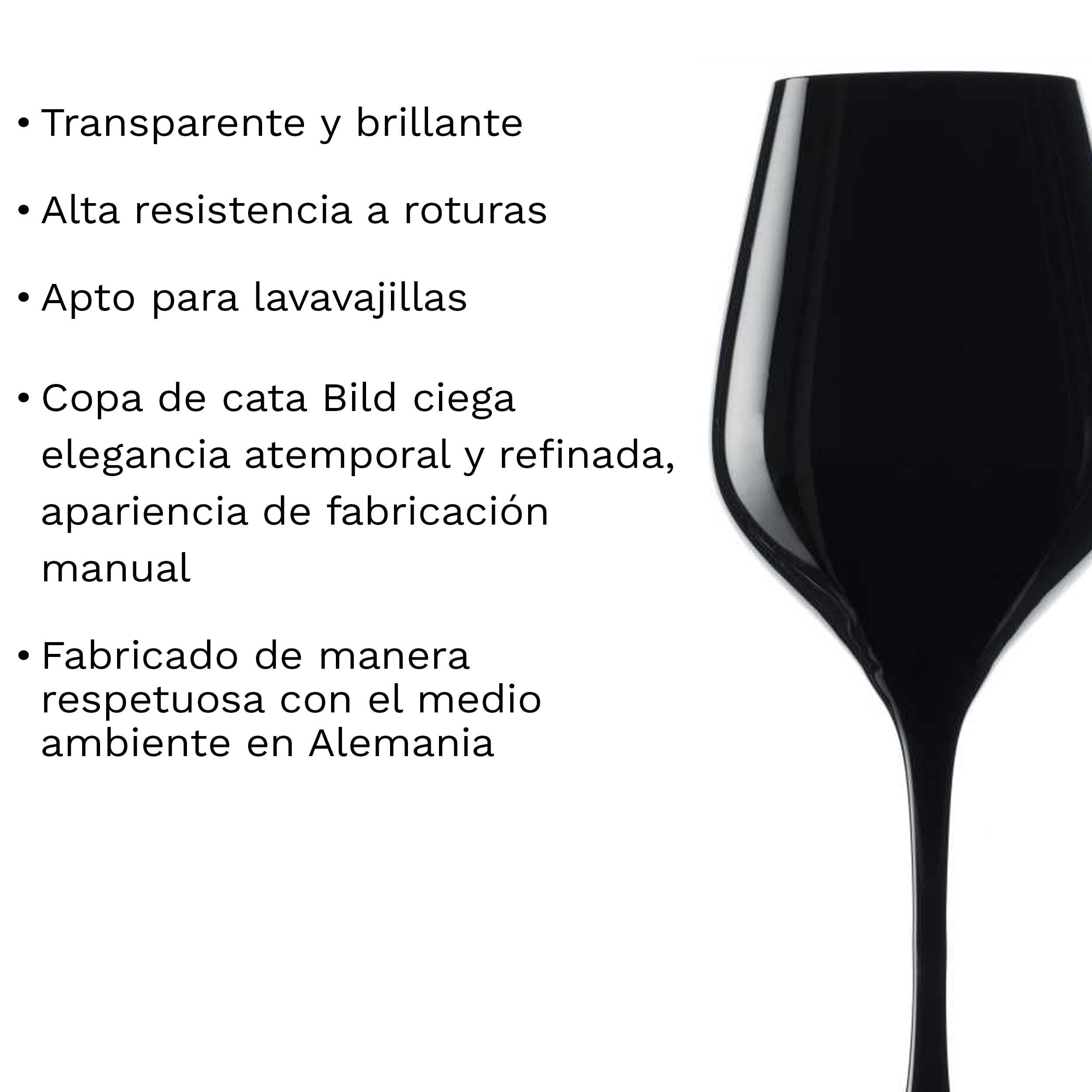 Stölzle Lausitz Copas Blind Tasting Negras Exquisite Set de 6, 350 ml – Copas de Cristal Elegantes para Vinos Blancos y Tintos – Resistentes al Lavavajillas y a los Golpes