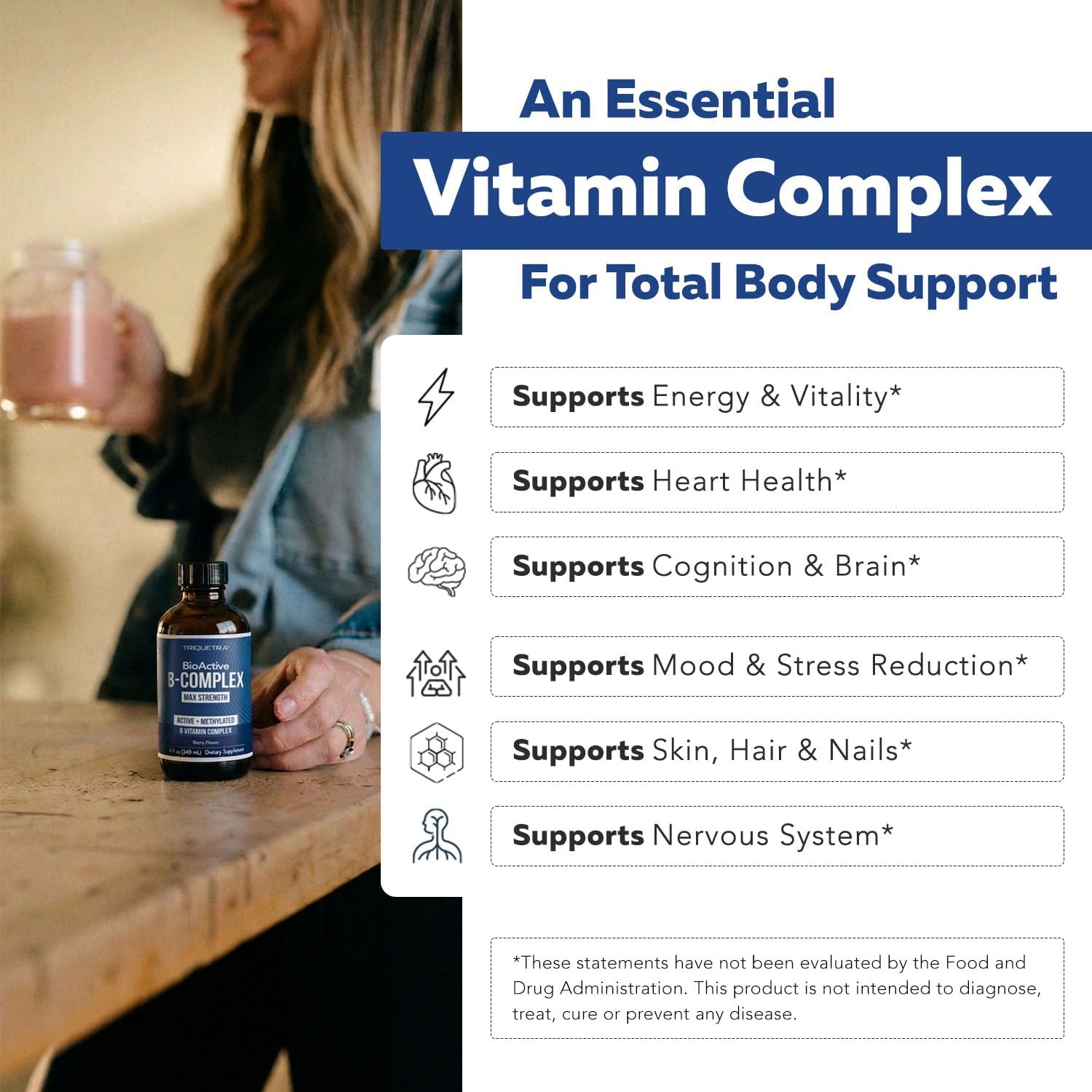 BioActive Vitamin B Complex - Blood Stream Ready, Methylated B Complex - Featuring Methylfolate, 3 BioActive Forms of B12, BenfoPure® B1 & Pantesin® B5 - 12 B Vitamins in Clinical Doses - Liquid 8 oz