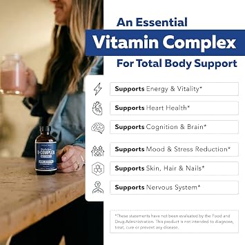 BioActive Vitamin B Complex - Blood Stream Ready, Methylated B Complex - Featuring Methylfolate, 3 BioActive Forms of B12, BenfoPure B1 & Pantesin B5 - 12 B Vitamins in Clinical Doses - Liquid 8 oz