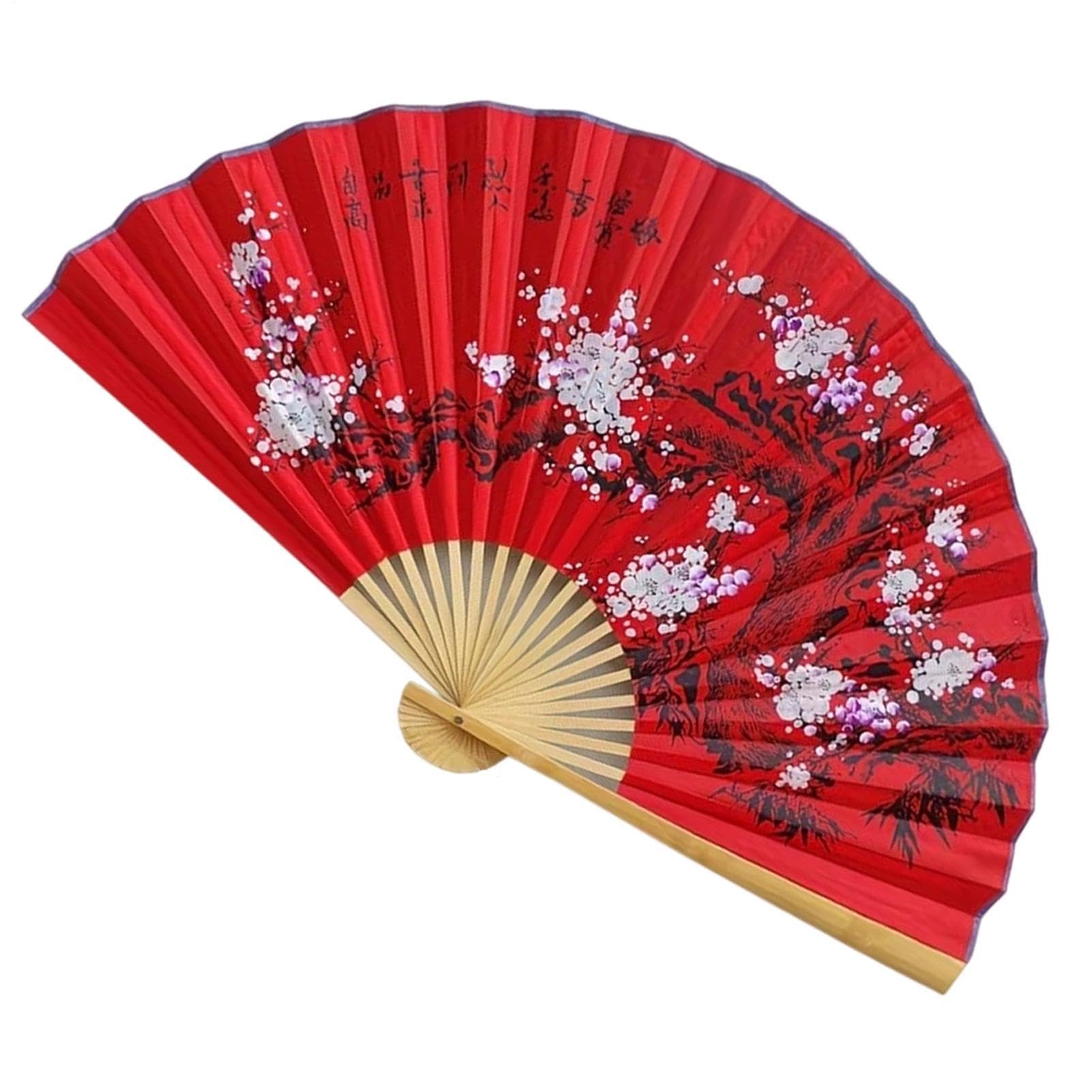 Decoración de abanico gigante tradicional vintage | Abanico plegable decorativo grande para fiestas de baile, actuaciones, bodas, estudio en casa, mujeres y hombres