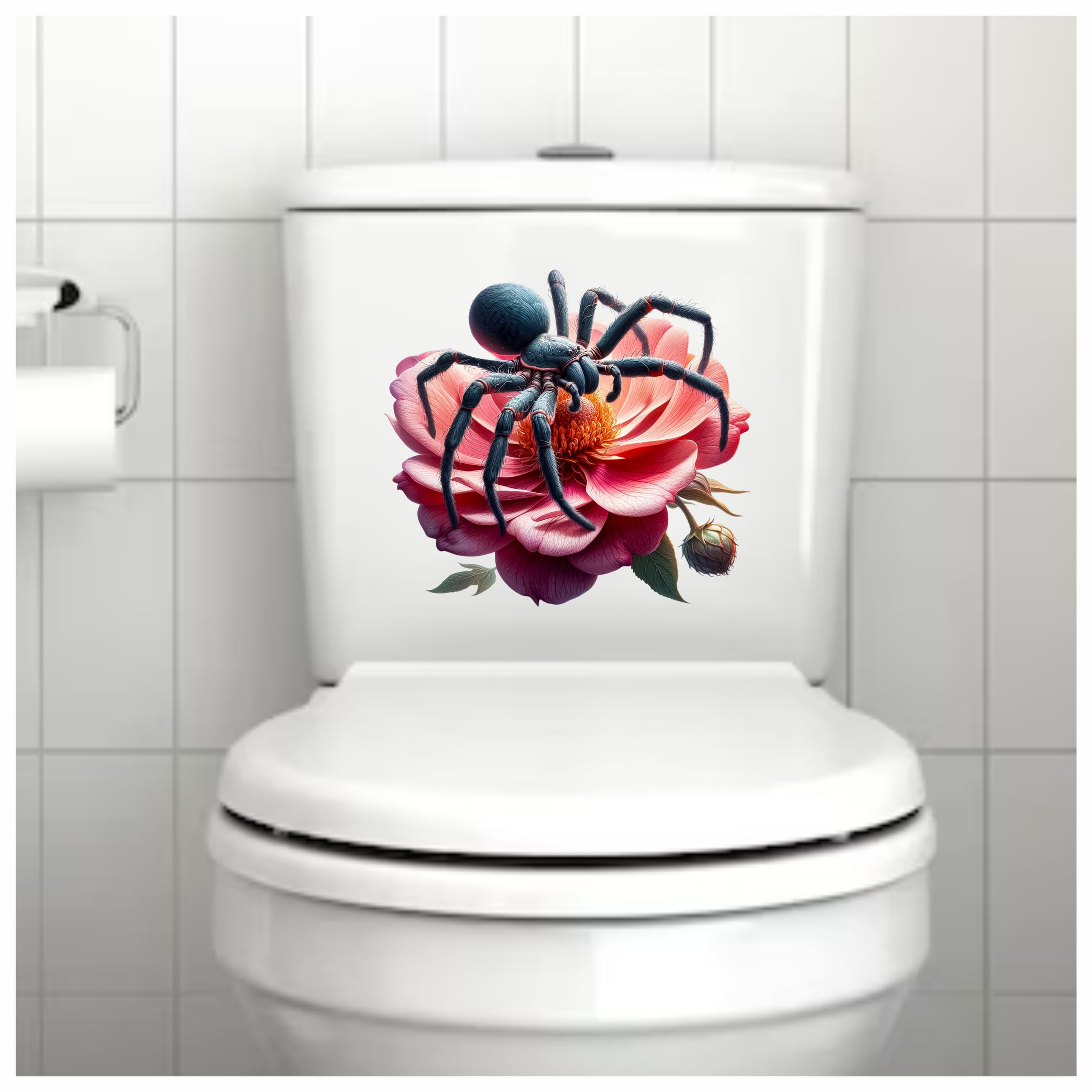 Huntsman Spider Pink Flower Vinyl Stickers, Cover up Marks, Weatherproof & Vibrant, Multi-Purpose Ideal for Phone Cups, Tile - Image 3