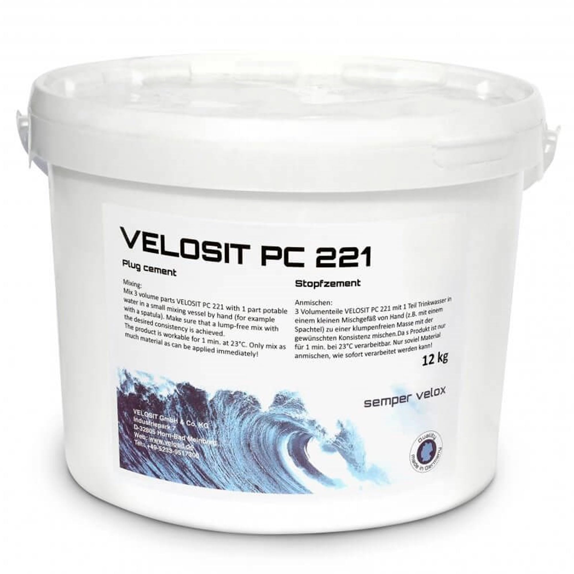Velosit PC 221 Cemento Tapafugas con Cristalización 12kg Fraguado Rápido