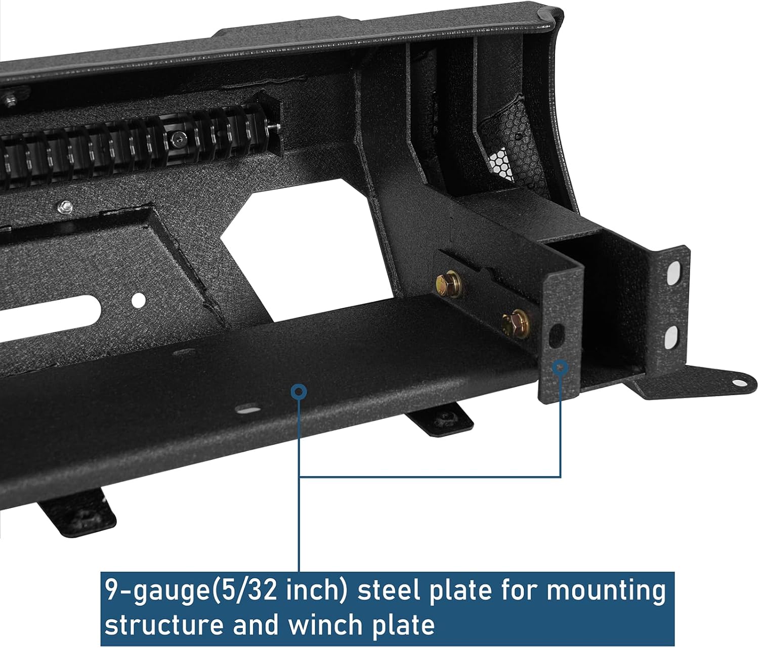 u-Box 4Runner Front Bumper Stubby Steel Bumper Compatible with 2014-2024 Toyota 4Runner (Excluding Limited & Nightshade) - w/Winch Plate & D-ring Mounts