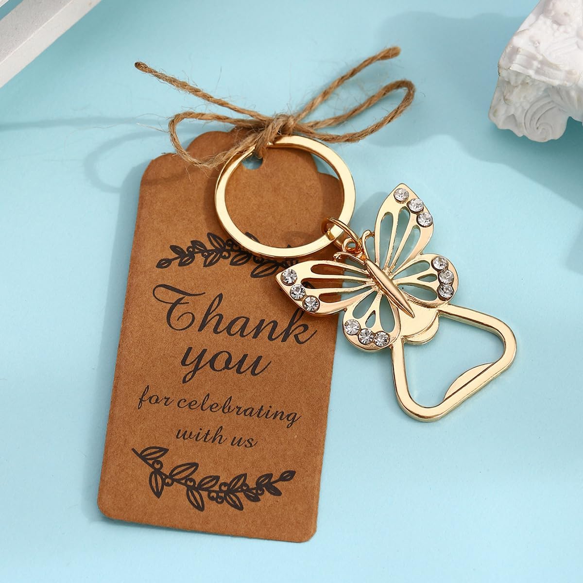 40PCS Baby Shower Return Gifts Bottle Opener Valentines Day Bottle Opener Bridal Shower Favor Wedding Souvenirs Keycahin Baby Bottle Opener For Girl Baby Party Favors For Guest (Butterfly Opener,40)