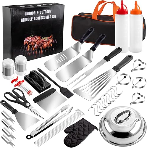 Supernal 45 piezas de accesorios de parrilla Blackstone mejorados, accesorios de parrilla de parte superior plana, herramientas para parrilla de
