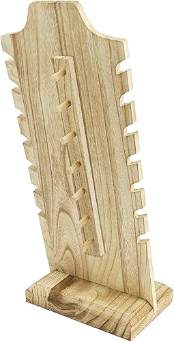 Miniatura 5 de MOOCA Collar independiente de madera ligera soporte de exhibición de caballete para múltiples collares busto y collares soporte de exhibición de