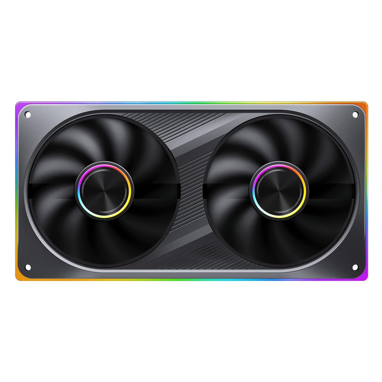 JONSBO ZE240B Ventilateur pour PC, cadre unique 2 x 120 mm, 28 mm d'épaisseur, noir