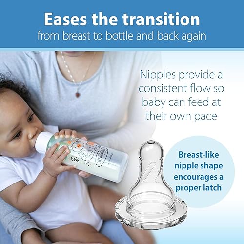 Miniatura 4 de Dr. Brown's Natural Flow Anti-Colic Options+ Biberón estrecho de 8 oz/8.5 fl oz, con boquilla de flujo lento nivel 1, libre de BPA, 0.0 ft+, oso,