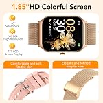 2026 New Smart Watch for Women with 1.85" HD Fitness Tracker, Answer/Make Calls,120+ Sports Modes, Heart Rate/SpO2/Sleep Monitor/Step Tracking, Compatible with Android iPhone, Rose Gold & Pink