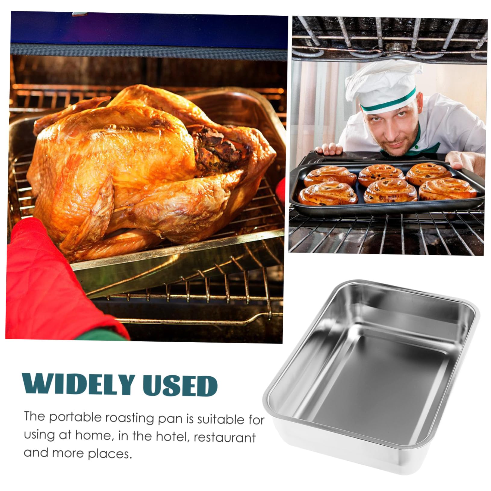 Alipis 4 Piezas Para Hornear Bandeja Plana Para Asar Bandeja De Frutas Platos Para Hornear Parrilla Sartén Para Hornos Sartenes De Acero Inoxidable Para Servir Frutas s De