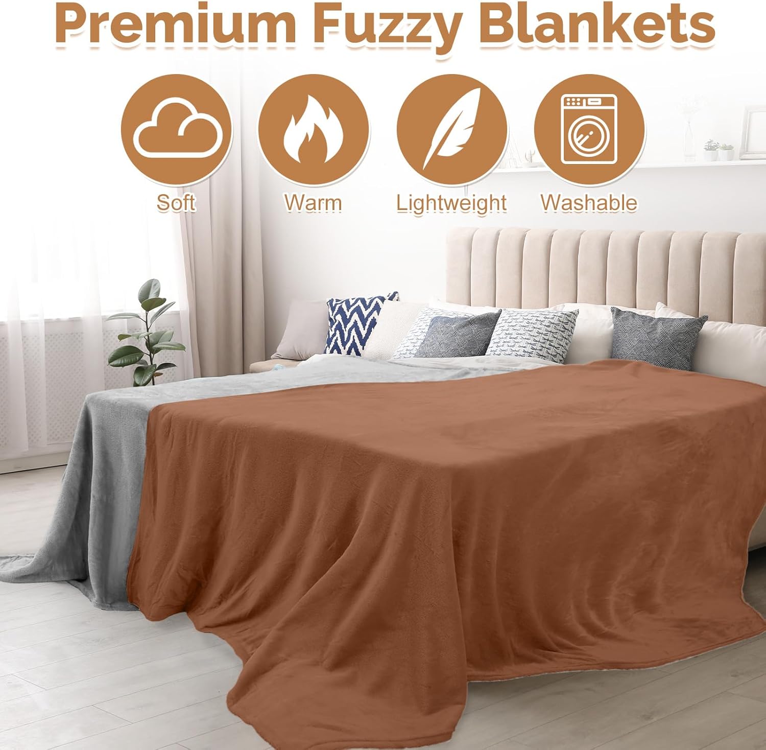 Panitay 10 Pcs Fleece Throw Blanket Bulk 50 x 60 Inches Cozy Fuzzy Flannel Plush Soft Blankets for Sofa, Couch Bed Warm Throws for Wedding Homeless Christmas Party Gift(Rich Color)