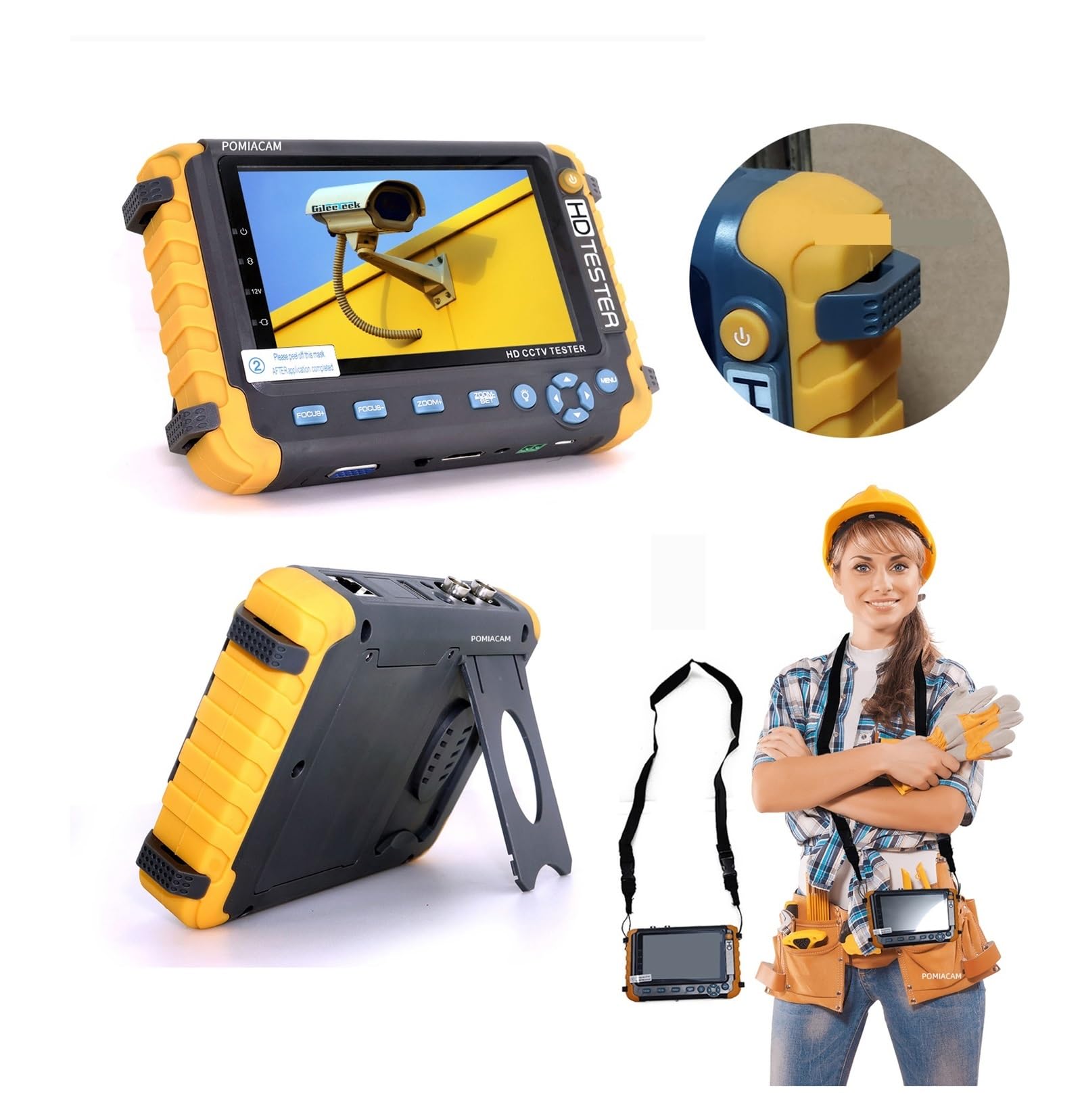 Tester per telecamere IP Monitor Telecamera Ahd, Tester CCTV, Strumento Di Test Telecamere 4 In 1, Controllo Ptz, Monitor Di Ingresso. Uscita Alimentazione CC 12 V Monitor per tester TVCC di sicurezza