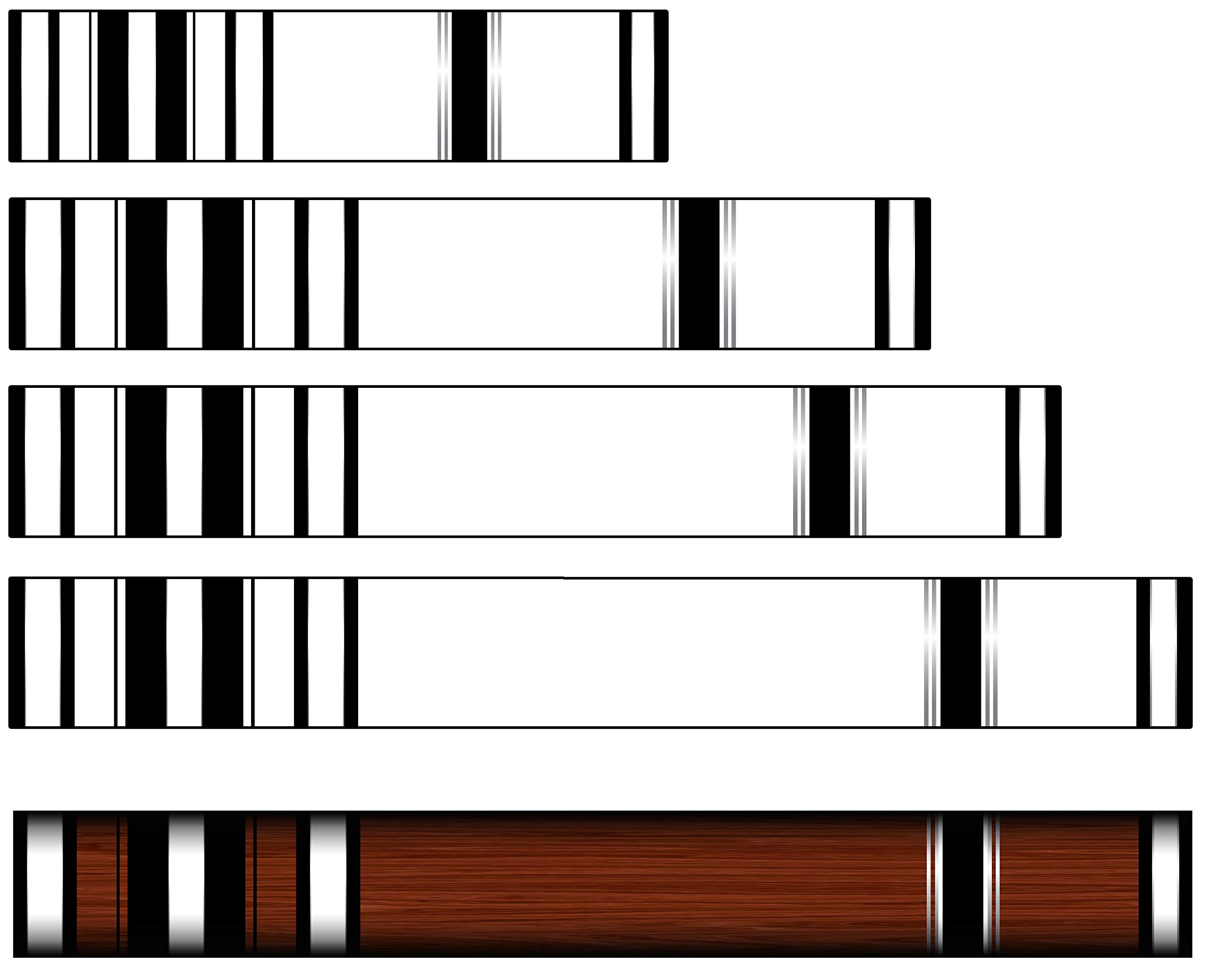 White Water Archery Non-Laminated Clear Transparent White Crests Traditional 5 Arrow Wraps 15 Pc Pack Choose Length Width (7, 1.25)