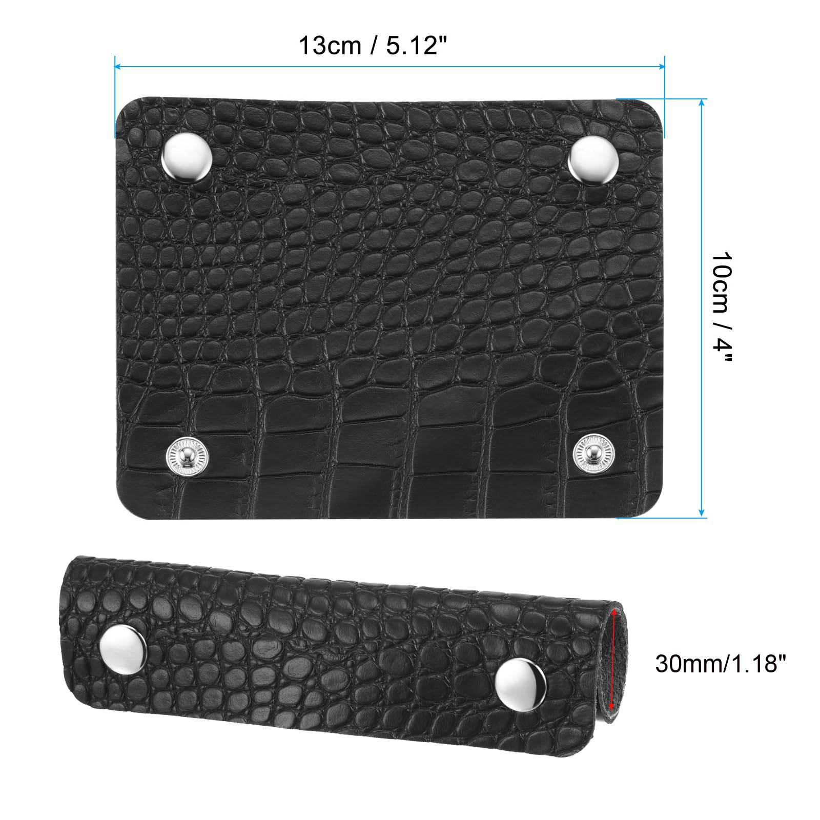 Lot De 2 Housses De Poignée De Valise En PU Motif Irrégulier - Noir - Protection Confort & Identification Bagage