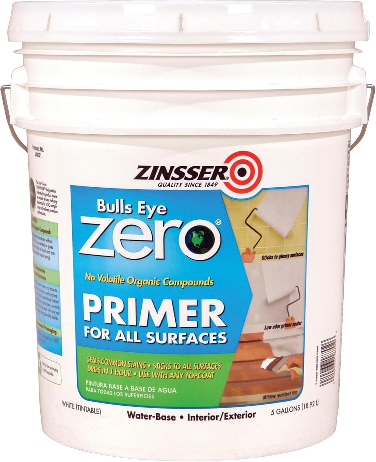 Zinsser 249021 Bulls Eye Zero Primer, 5 Gallon, White House Primers