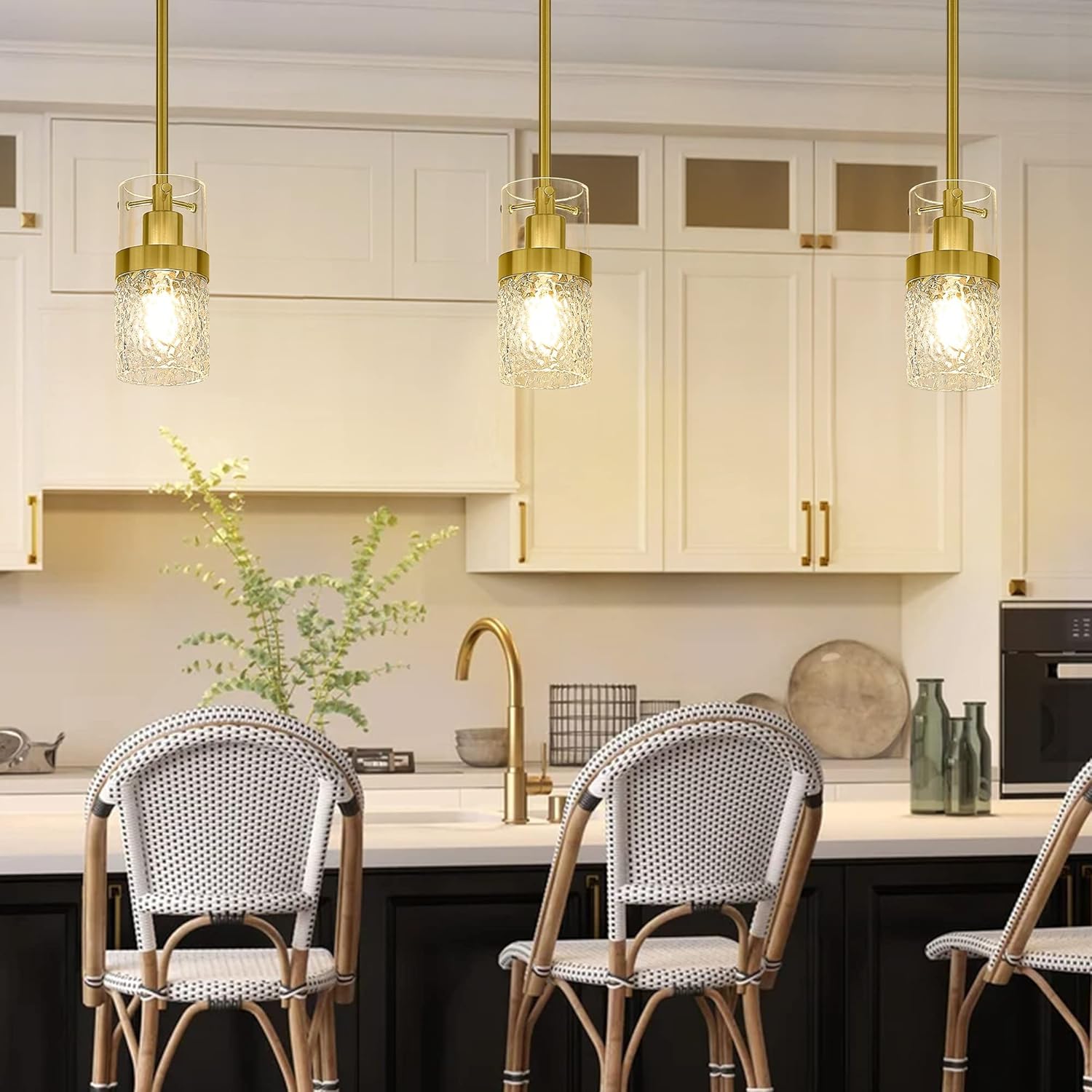 LMS Island Light Sets, Set of 2 Matching Bundle, Linear Chandelier Pendant Lighting, LMS-171GD-4, LMS-171