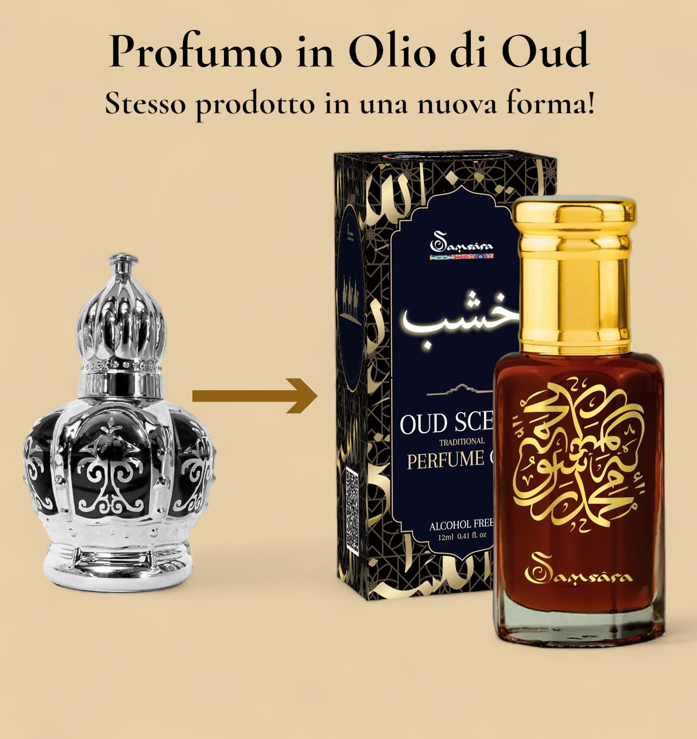 Arabski zapach [formowany w oleju - bez alkoholu] arabski zapach dla kobiet i mężczyzn - intensywny zapach - trwały - naturalny - autentyczny | Oud do ciała - włosy - tkanina | Dubai Oud - 12 ml