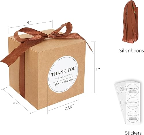 Vista 165 de Cotopher - 100 unidades de cajas de regalo de boda. Cajas de regalo de papel de 7.6 x 7.6 x 7.6 cm. Cajas pequeñas de regalo con cintas. Cajas marino