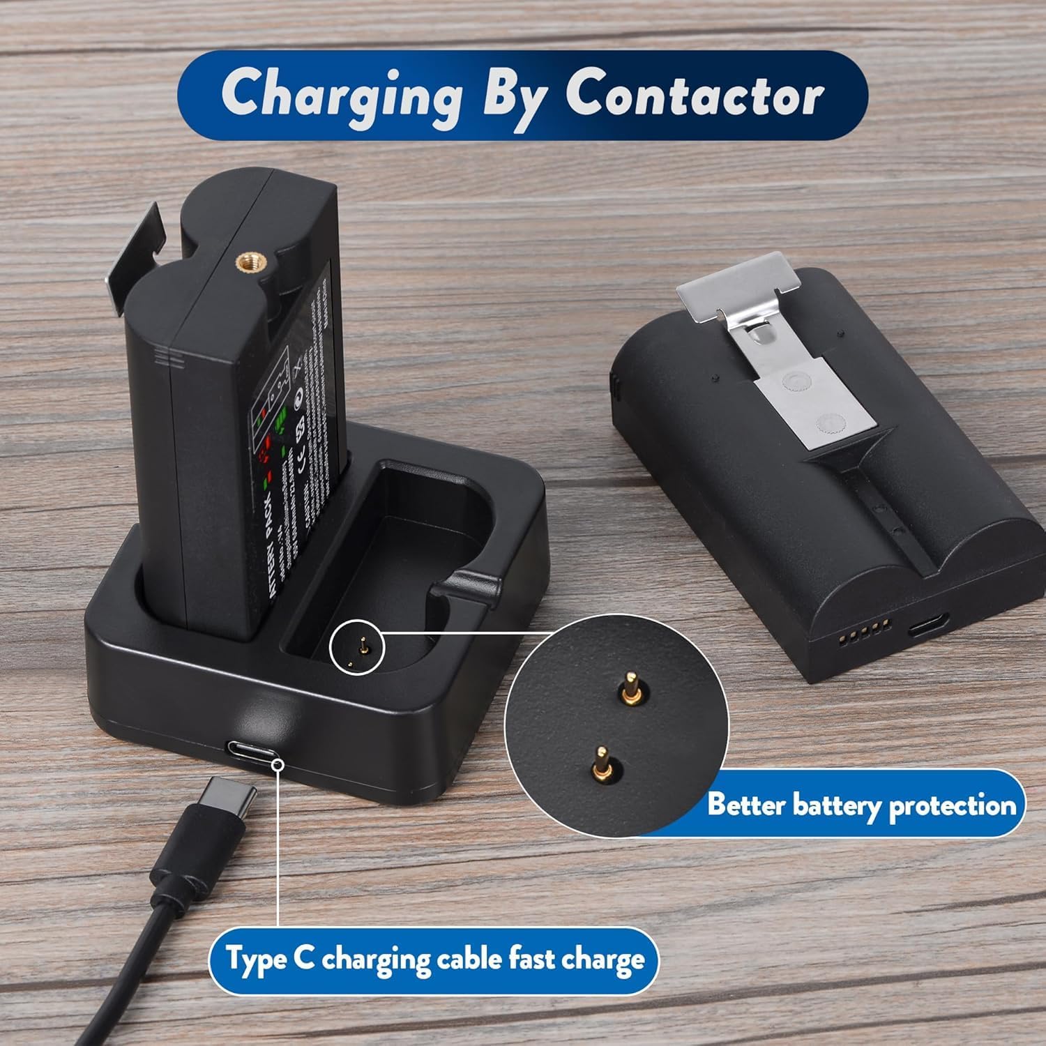 YUELAN 4-Pack 6040mAh Replacement Ring Battery with Charger Station for Ring-Video Doorbell 2/3/4/Plus/Pro, Spotlight Camera & Stick Up Cam Indooor & Outdoor (4-Pack)