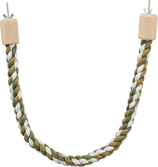 Trixie 75cm Parrot Rope Stick - Handmade Cotton Bird Perch for Cages