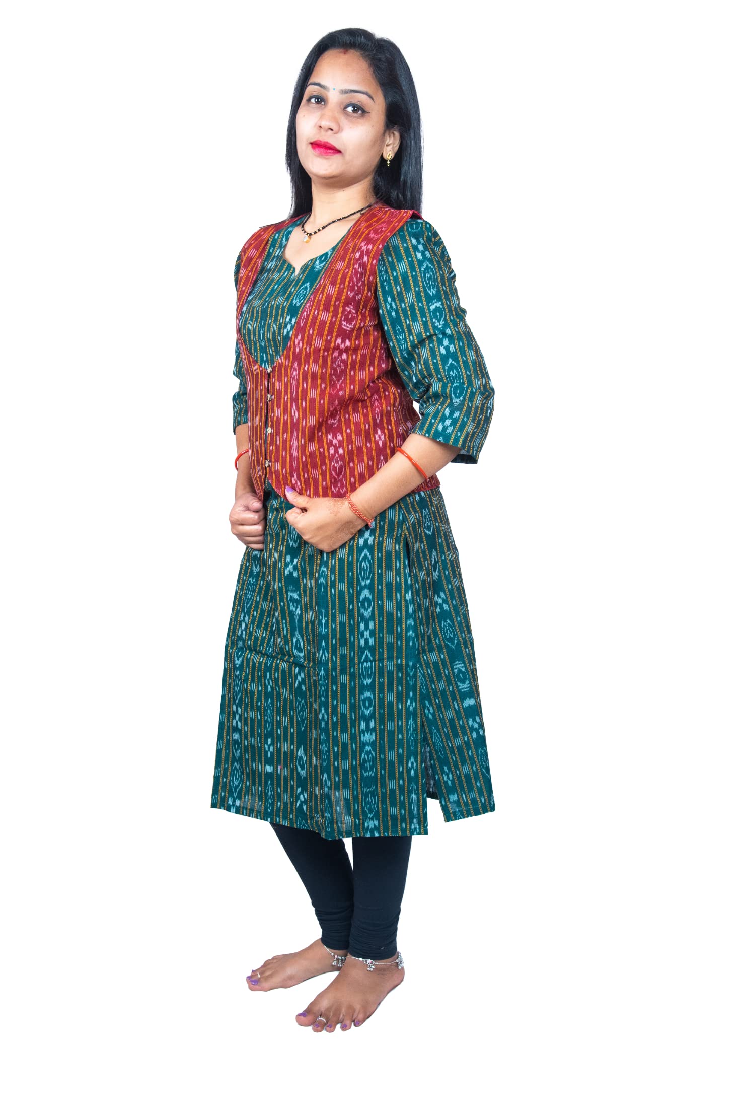 ghl – guendicha haat llp Sambalpuri Certified Handloom Women's Pure Cotton Jacket-picture-54