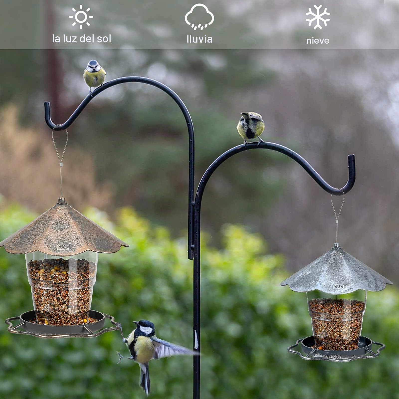 SANOTO Comedero Pajaros Exterior Gran Capacidad Comedero Colgante para Pájaros Comedero Pajaros Jardin Balcón Exterior Impermeable Comedero Pajaros Silvestres - Decoracion Jardin