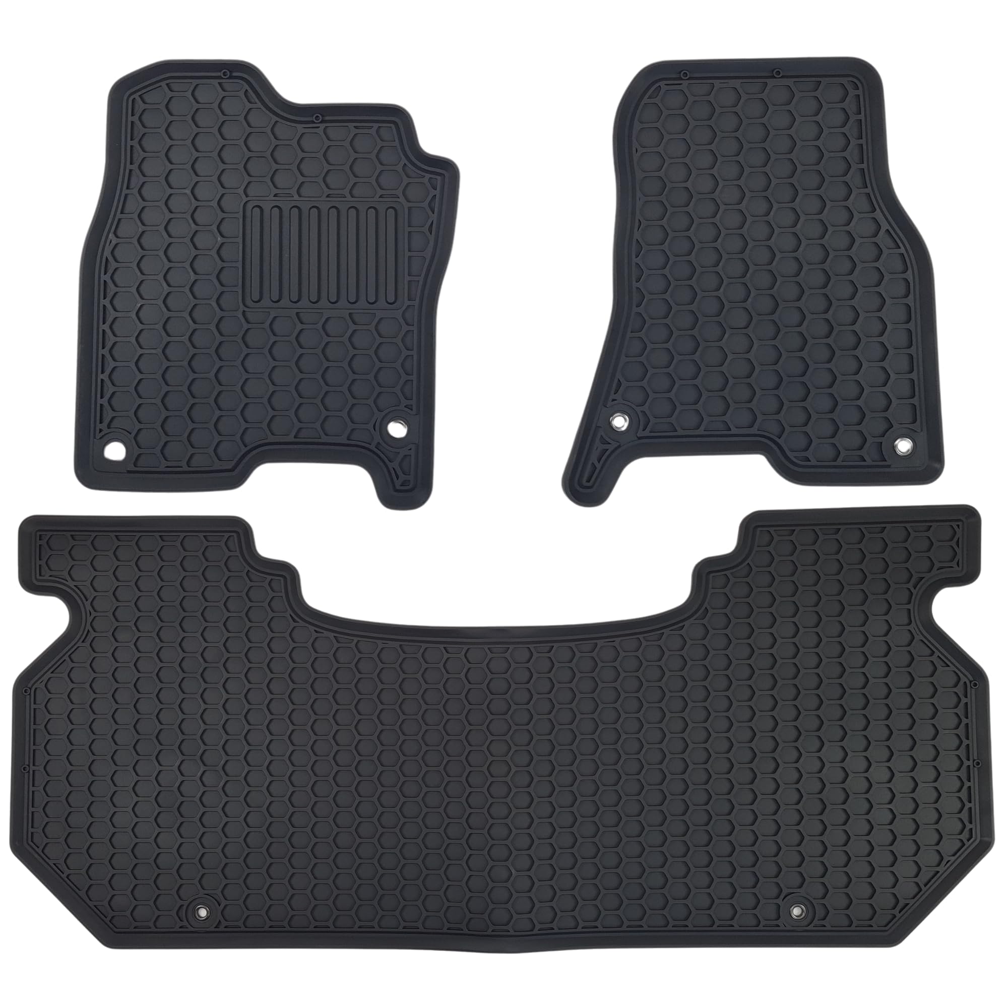 custom-made 2019-2024 ram 1500 crew cab w/factory underseat storage | front & 2nd row all-weather floor mats (3-pc black)
