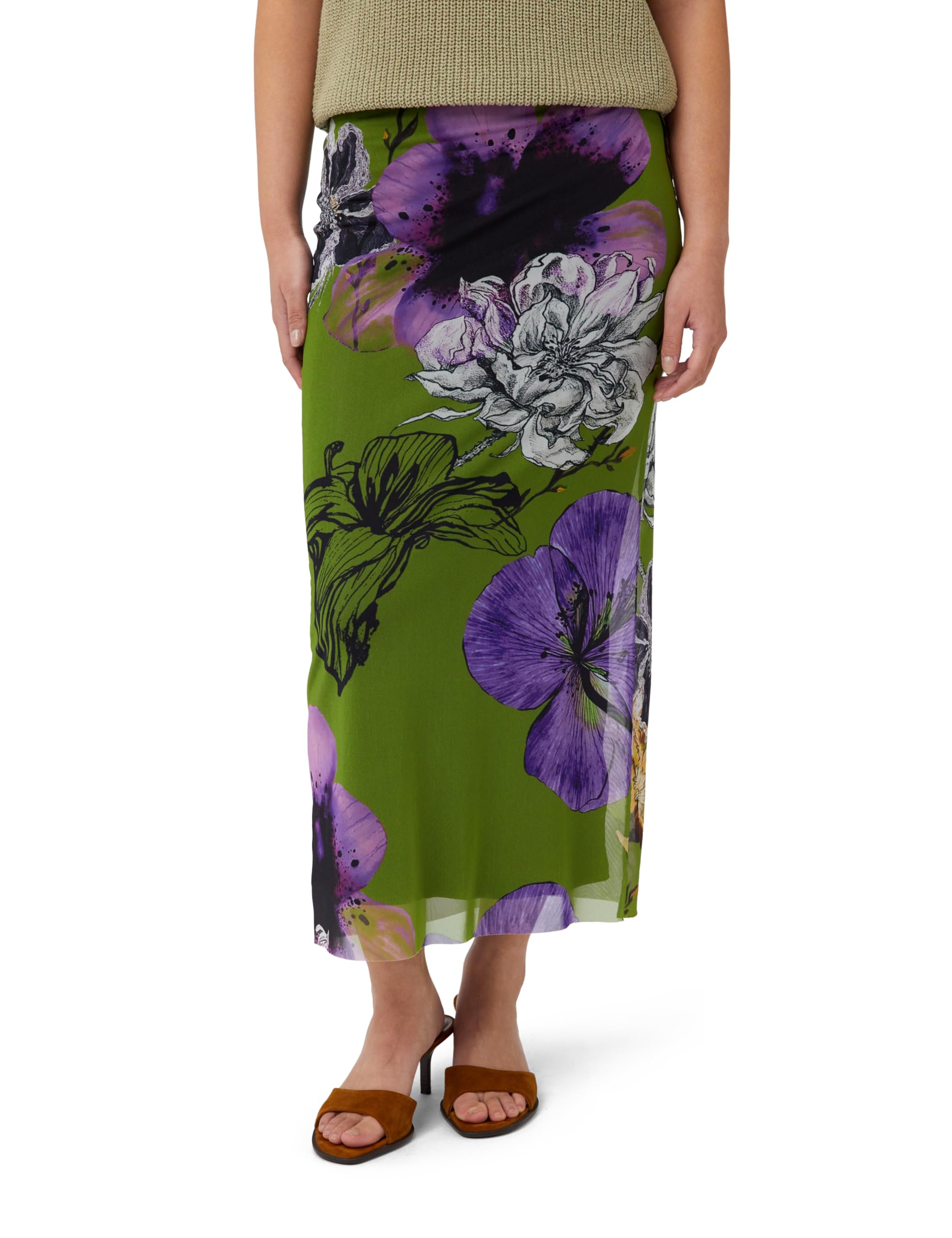 Desigual FAL_TULLEFLOWERS, 4010 Verde ACEITUNA, L