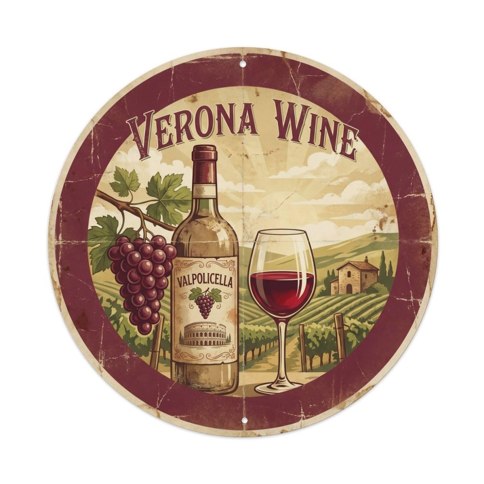 Verona Wine Route Travel Retro Cuisine Culture Metal Tin Sign