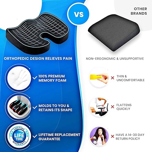 Miniatura 4 de Cojín de asiento de gel mejorado ergonómico fresco antideslizante almohadilla de espuma viscoelástica mejorada gel ortopédico cojín de asiento de