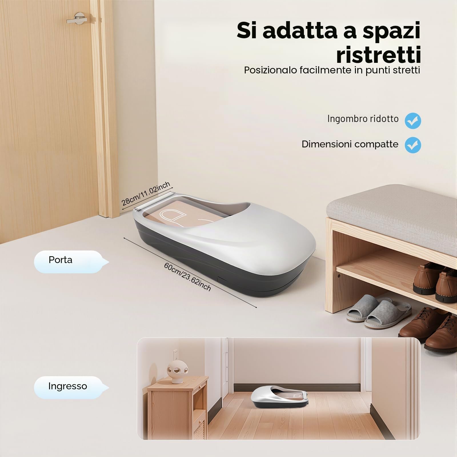 Distributore Copriscarpe Macchina Automatica, Dispenser di Copriscarpe con 500 pz Copriscarpe Forma Usa e Getta, per Interni Casa Ufficio Supermercato Hotel, Argento