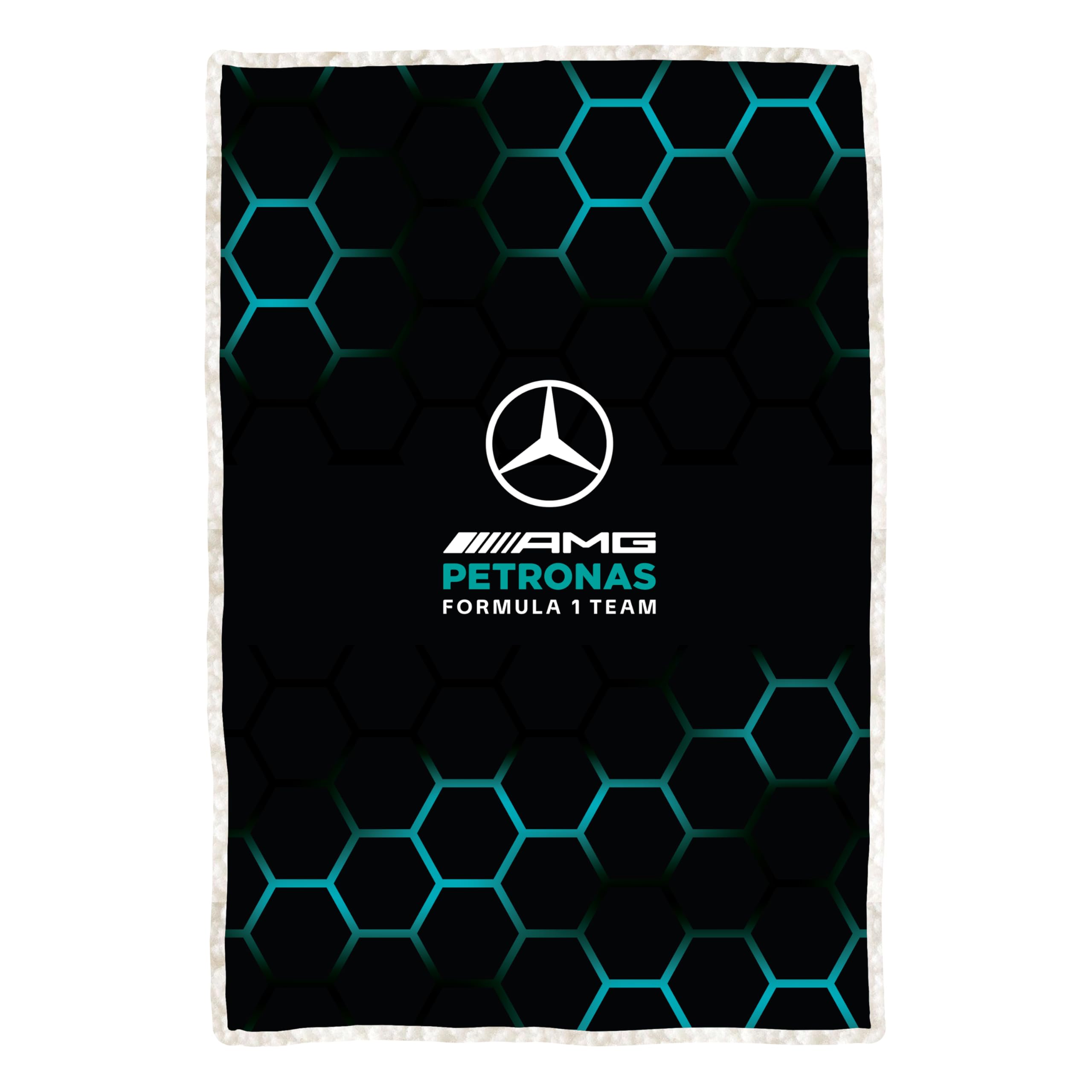 Mercedes  Kids Jets Sherpa Backed Fleece Blanket - Black - 120x150cm