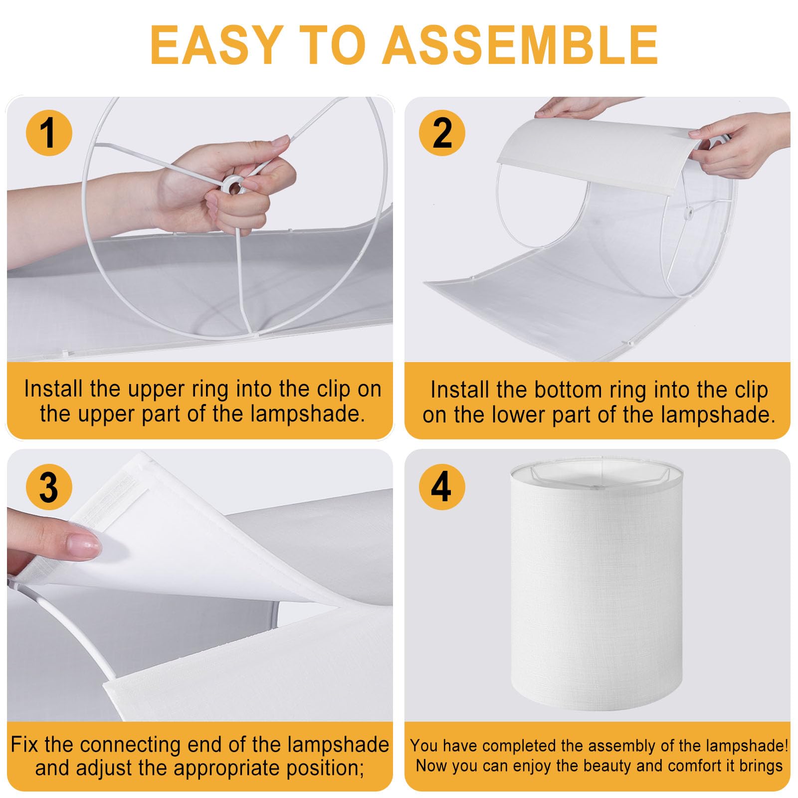 Abat-jour Beige, Grand Abat-jour Tambour De 33 Cm, Haut X 33 Cm, Bas X 25,4 Cm De Haut, Abat-jour De Rechange En Lin Naturel Fabriqué Pour