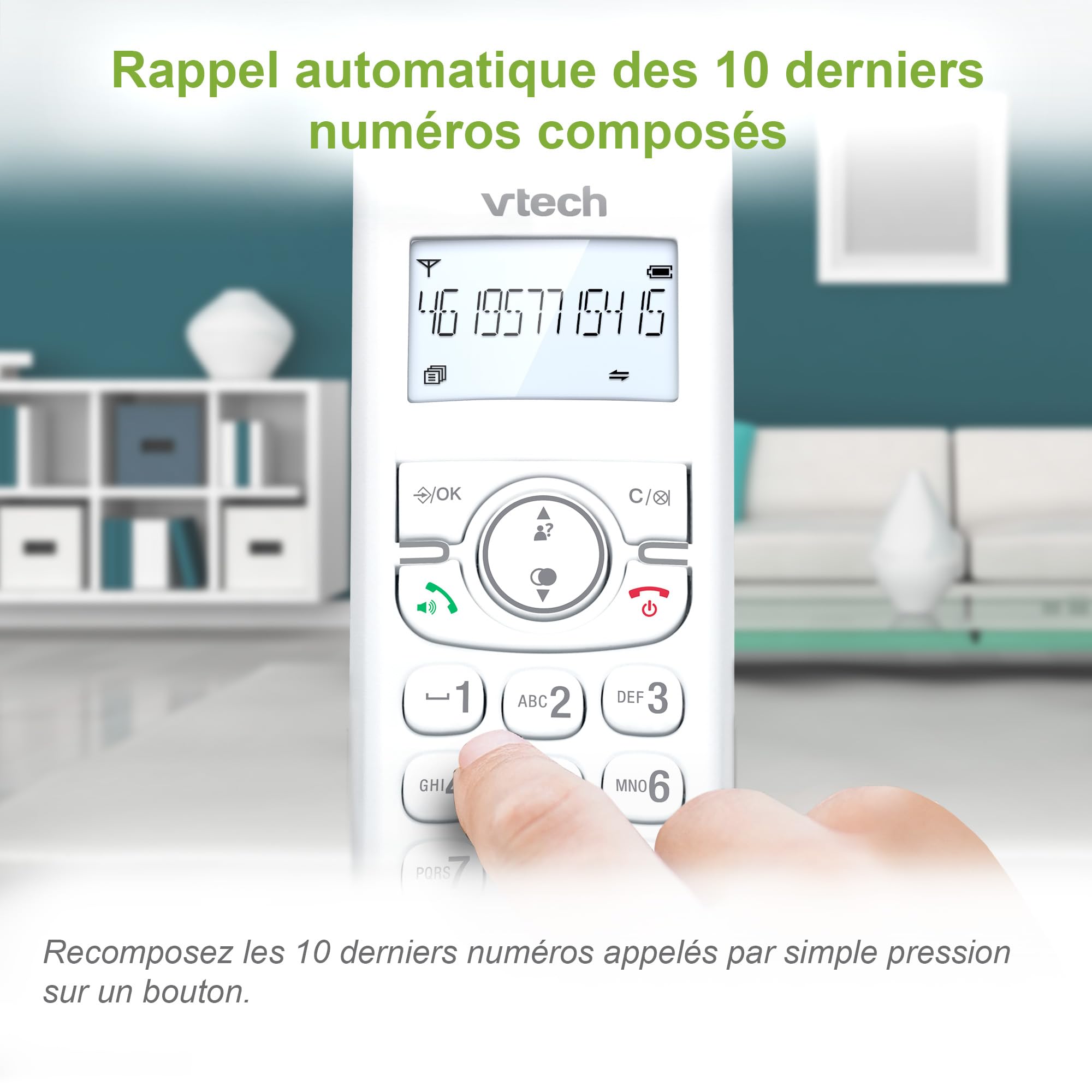 VTech CS1501 - Teléfono inalámbrico DECT de Dos teléfonos con Bloqueo de Llamadas, identificación de Llamadas/Llamada Pendiente, Altavoz Manos Libres, Pantalla y Teclado retroiluminados