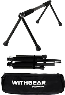 WITHGEAR Hawk Folding Push Up Bars - Lightweight Portable Dip Stands for Home Workouts, Indoor Outdoor Strength Training, Max 300kg Load