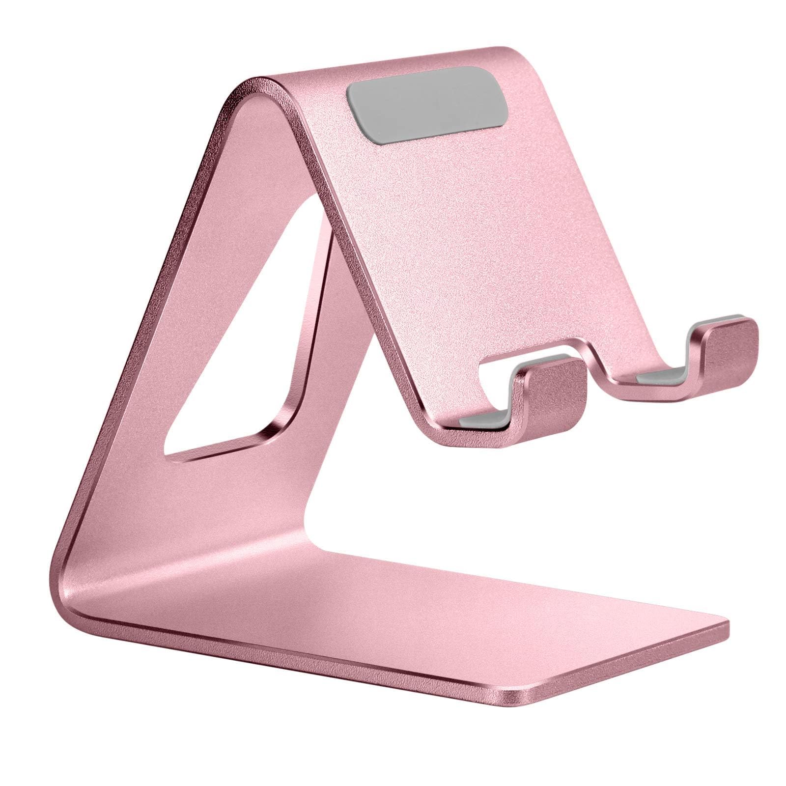 Aoviho Cell Phone Stand for Desk, Aluminum Phone Holder,Pink | Built to Last, Hands-Free Viewing, Fits iPhone 17/16/15 Series & Samsung Galaxy, Ideal for Home & Office