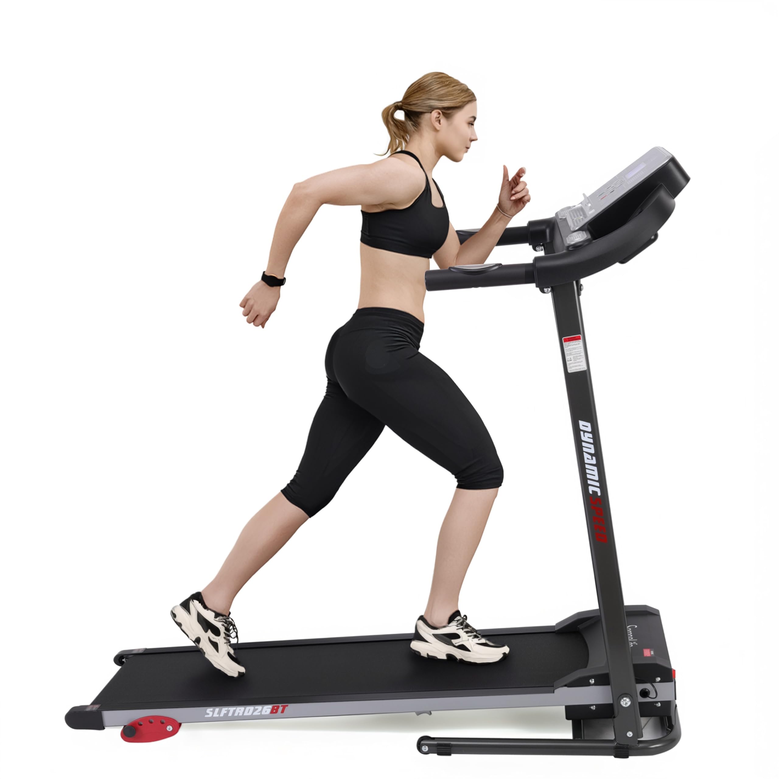 SereneLife Treadmill with Incline Manual, Folding Treadmill for Home Office, Foldable Treadmill for Walking and Running: LCD Display, Compact Design, Preset Training Modes, Bluetooth & Apps