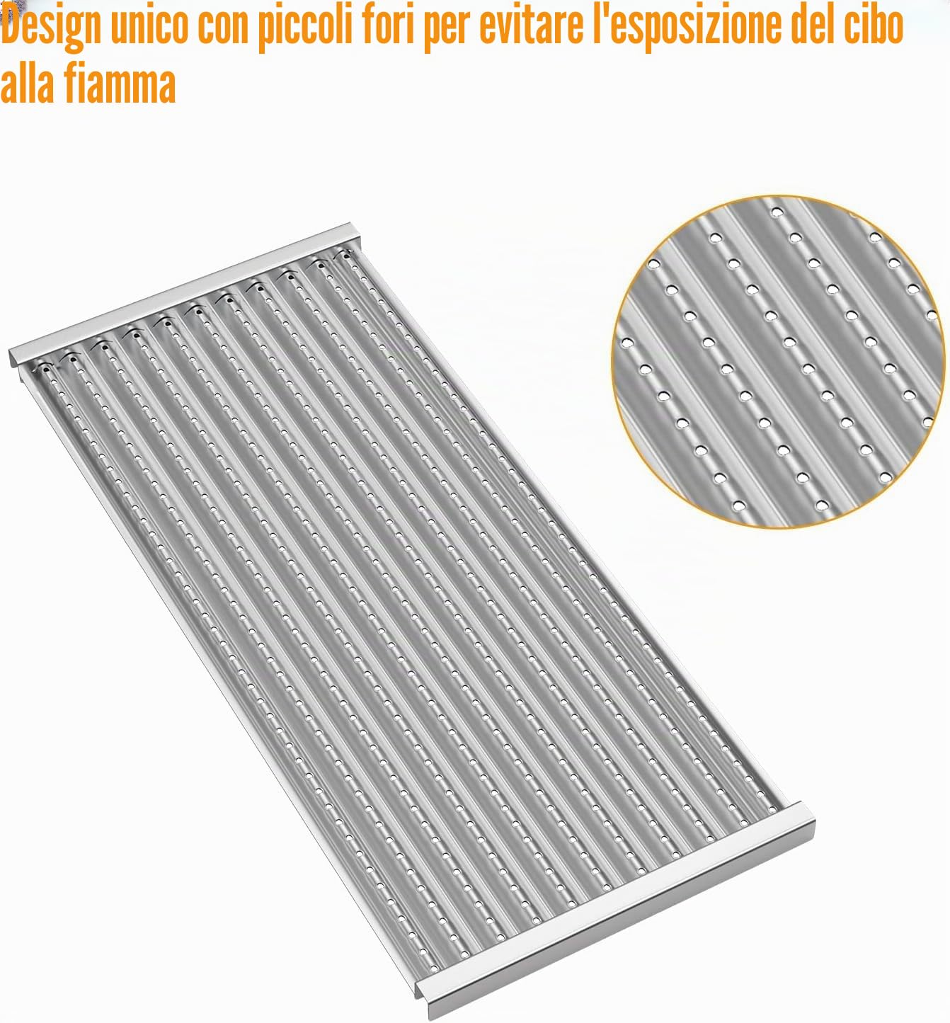BBQ-PLUS Piastra emettitore a raggi infrarossi per grill Charbroil 463242515, 463367016, 463242516, 466242515, 466242615, 463243016, 463367516, 466242516, 46624242424. 2616, 463346017, acciaio